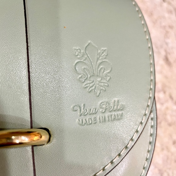 Italian Vera Pelle shoulder bag (teal) - Picture 2 of 3